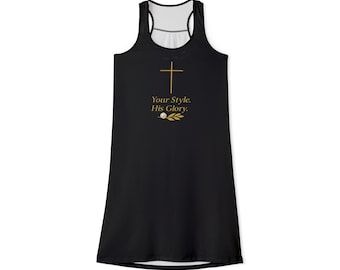 His Glory Cross, Women's Racerback Dress | Christian Faith Scripture
