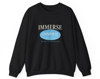 Sudadera de cuello redondo con logotipo Immerse / Mezcla suave de algodón y poliéster