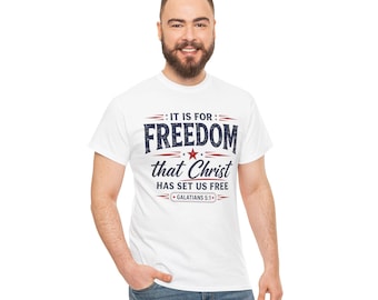 Patriotic Christian T-Shirt | Freedom Shirt | Faith & Freedom Americana Tee | Memorial Day, Veterans Day | 4th of July Shirt