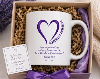 Alzheimers Awareness Mug | Isaiah 46:4 Christian Gift | Dementia Caregiver Encouragement Mug | support and Sympathy Gift | Family gift