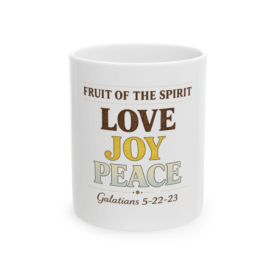 Fruit of the Spirit Love Joy Peace Mug | Reminder to Walk Daily in the ...