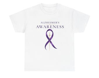 Alzheimers Awareness T-Shirt | Purple Ribbon Cross Shirt | Dementia Awareness Tee | Caregiver Support Gift | Christian Awareness Apparel