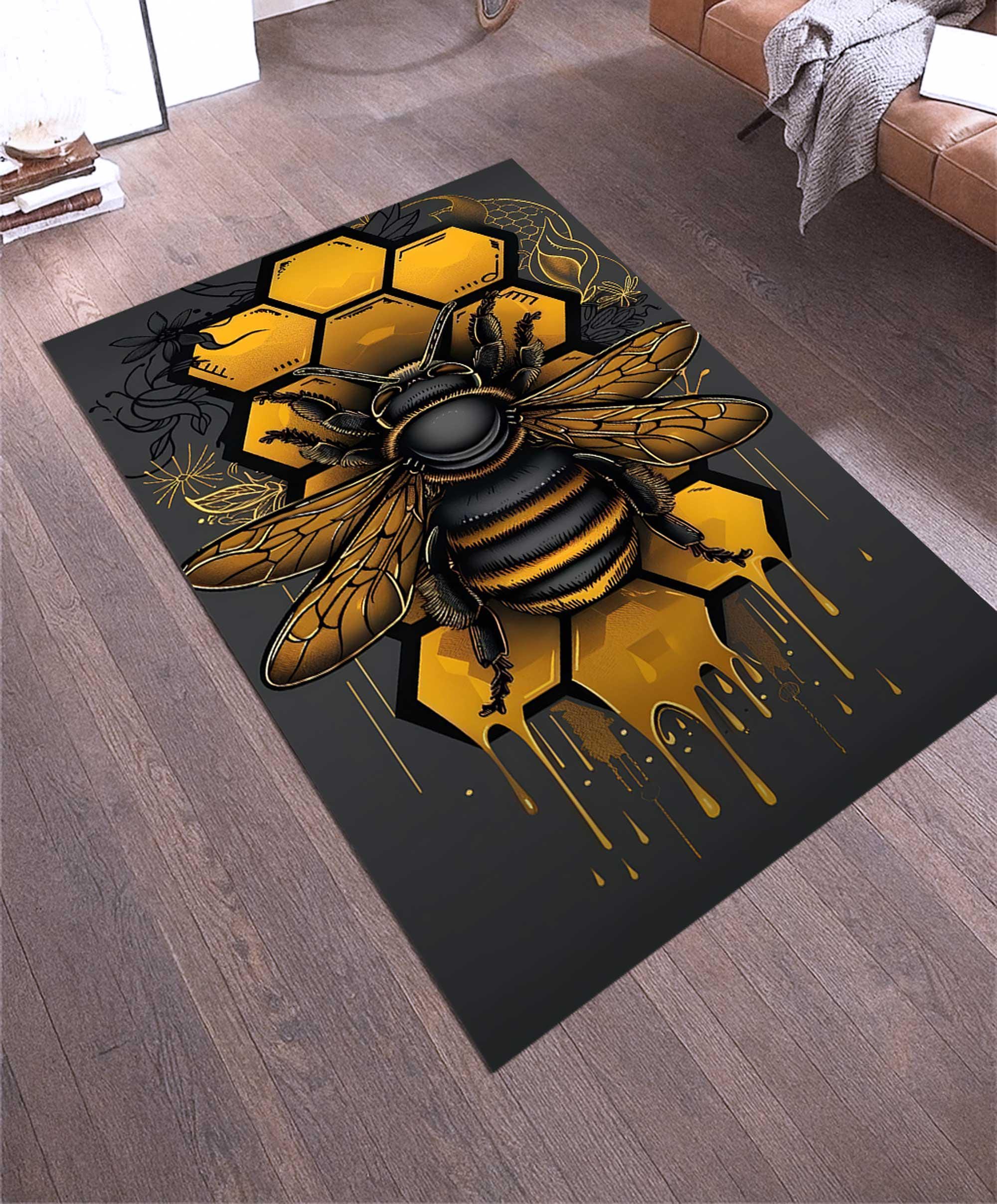 Honeycomb Bee Rug, Honey Drip Carpet, Bumblebee Decor - Etsy