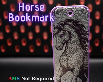 Marcapáginas de caballo Hueforge, marcapáginas ornamental de animales, caballo elegante impreso en 3D, regalo para amantes de los caballos