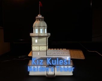 Paquete de archivos STL de la Torre de la Doncella, modelo arquitectónico imprimible en 3D, descarga digital, monumento de Estambul, archivos en miniatura de Kiz Kulesi