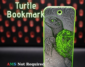 Marcapáginas de tortuga Hueforge, tortuga marina ornamental, marcapáginas impreso en 3D, regalo para amantes de la naturaleza