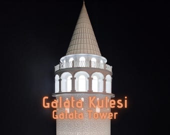 Archivos de impresión 3D de la Torre de Gálata, descarga digital STL, modelo arquitectónico, monumento de Estambul, diseño en miniatura detallado