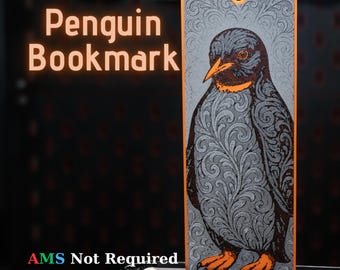 Marcapáginas de pingüino Hueforge, marcapáginas de animal adorable, regalo impreso en 3D para amantes de los libros, marcapáginas ornamental.
