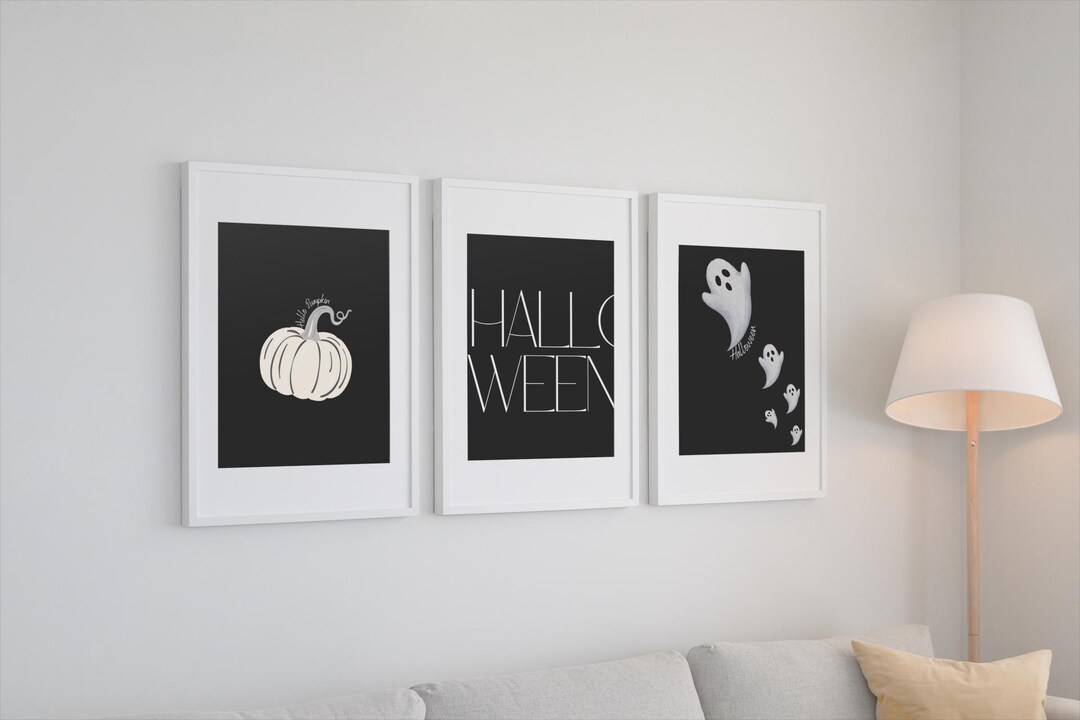Printable Halloween Wall Art Set of 3 | Spooky Home Decor | Instant ...
