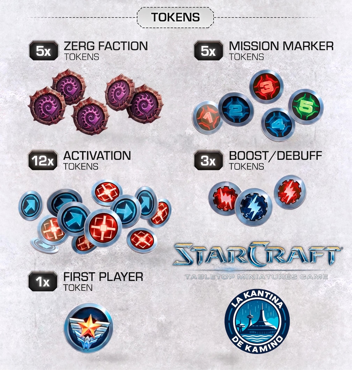 Protoss Token Frame Starcraft Tabletop Miniatures Token Set -- ZERG - TERRAN - PROTOSS ...