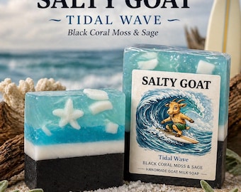 Salty Goat Island Tide Goat Milk Soap – Masculine Ocean Scent Coastal Bar