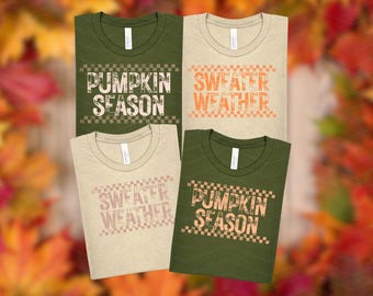 Pumpkin Season & Sweater Weather PNG Bundle: Fall Sublimation Designs (Digital Download)