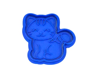 Cat Cookie Cutter and Stamp Set Cat Cookies Cat Cake Cat Party Kitten Cookie Cutter Kitten Cake Kitten Cookies