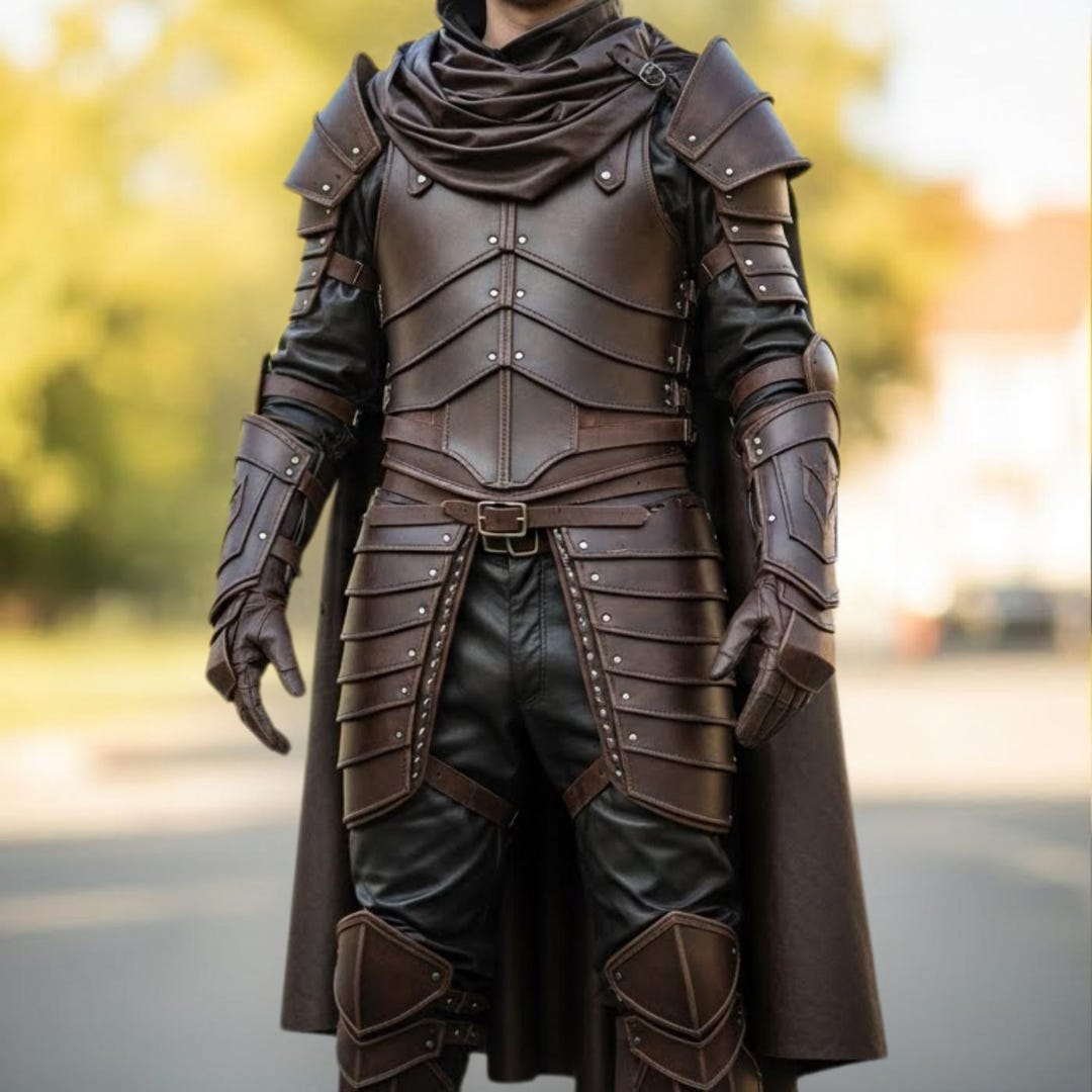 Genuine Leather Medieval Warrior Armor Coat – Cosplay & Fantasy Costume ...