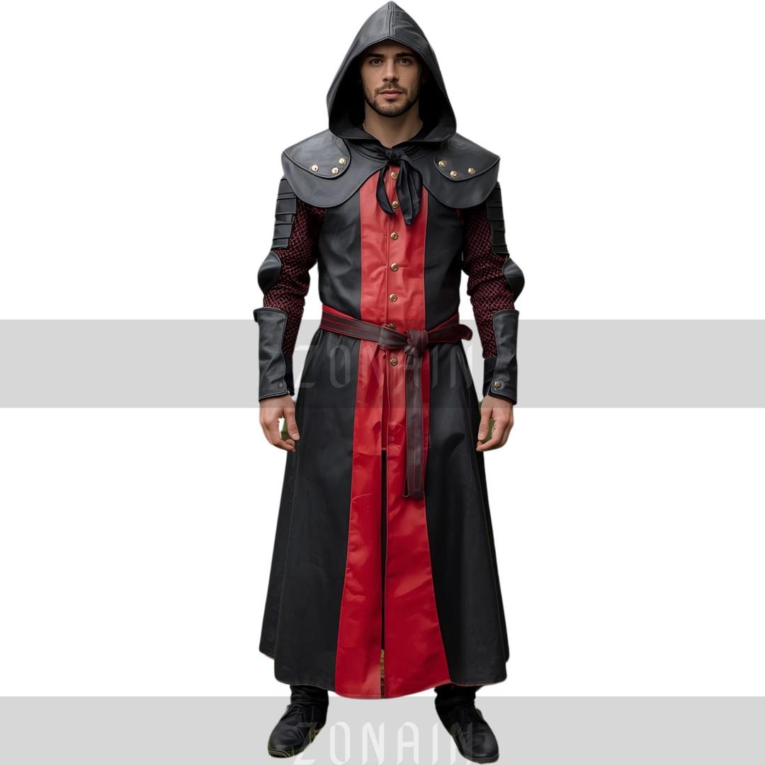 Knight Red Robe Black & Red Knight Robe – Halloween Costume - Etsy