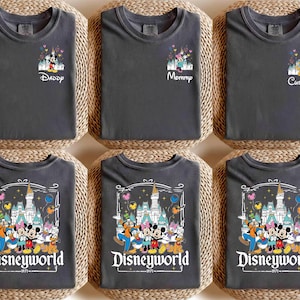 Custom Disneyworld Mickey And Friends Shirt, Custom Name Disney Family 2026 Shirts, Retro Disneyworld Trip Tee, Disney Family Vacation Shirt image 1