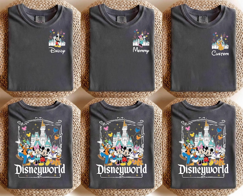 Custom Disneyworld Mickey And Friends Shirt, Custom Name Disney Family 2026 Shirts, Retro Disneyworld Trip Tee, Disney Family Vacation Shirt image 1
