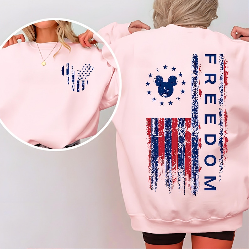 Mickey America Flag Shirt Disneyland 2026 Shirt Disneyworld Trip Disney 250 Celebrates America Disney Trip Shirt, 4th of July Patriotic Gift image 4