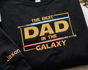 Embroidered Disney Star Wars Dad T-Shirt, Comfort Color The Best Dad in the Galaxy Tee, Father's Day Gift, Custom Retro Disney Gift