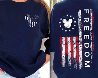Mickey America Flag Shirt Disneyland 2026 Shirt Disneyworld Trip Disney 250 Celebrates America Disney Trip Shirt, 4th of July Patriotic Gift