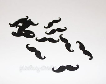 Mustache Minis Confetti Black Die Cuts perfect for your Party Shower Cards Wedding 100 pieces