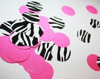 Zebra caliente rosa confeti perfecto para sus partido ducha tarjetas 200 piezas