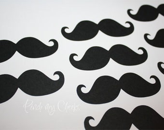 Mustache Black Die Cuts perfect for your Wedding Party LIttle Man Shower Circus Party Cards Wedding Photo booth 110 pieces