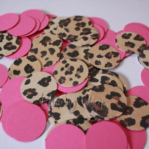 Leopard Cheetah Hot Pink Confetti perfect for your Party Shower Embellishments Tags Decorations Cards 200 pieces