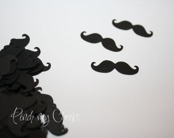 Mustache Minis Confetti Black Die Cuts perfect for your Party Shower Cards Wedding 100 pieces