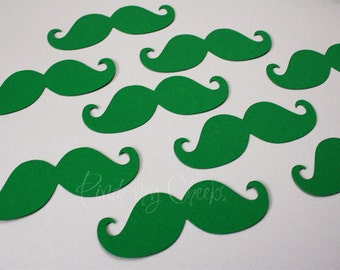 St. Patrick's Day St Pattys Day Green Mustache Die Cuts perfect for your Party Shower Cards Wedding Photo booth Prop 100 pieces