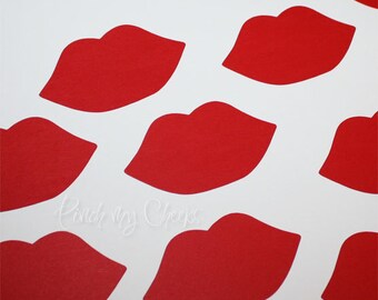 Lips Red Die Cuts perfect for your Straws Party Shower Valentine's day Cards Wedding Photo booth 100 pieces