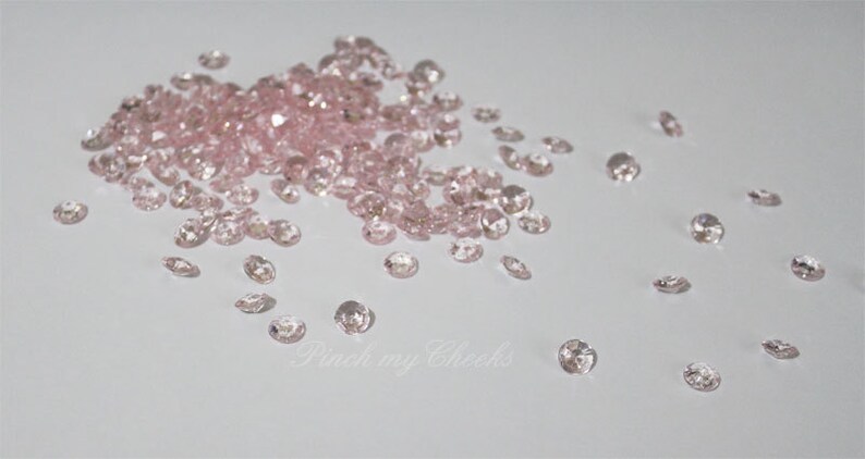 100 Blush Pink Baby Pink Light Pink Confetti Wedding Party Diamonds image 2