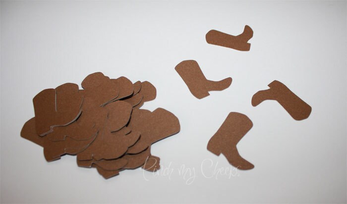 Cowboy Boots Confetti perfect for your Birthday Rodeo Party Western Baby Shower Cards 80 pieces