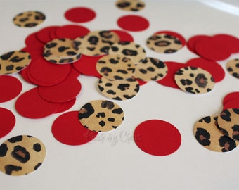 Leopard Cheetah RED Confetti perfect for your Party Shower Cards 200 pieces