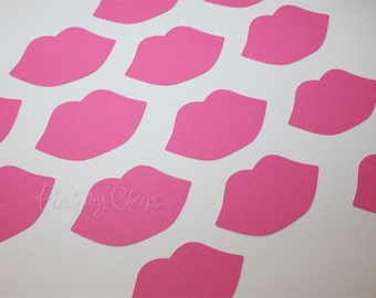 Lips Pink Die Cuts Kiss Hot Pink perfect for your Straws Party Shower Cards Wedding Photo booth Sweet Lips 100 pieces