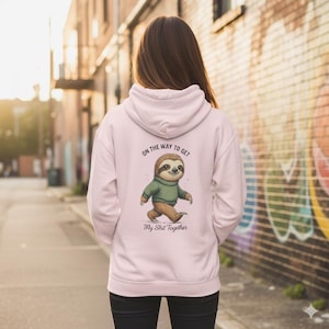 Cozy Sloth Vibes Hoodie, Comfy Unisex Sweatshirt