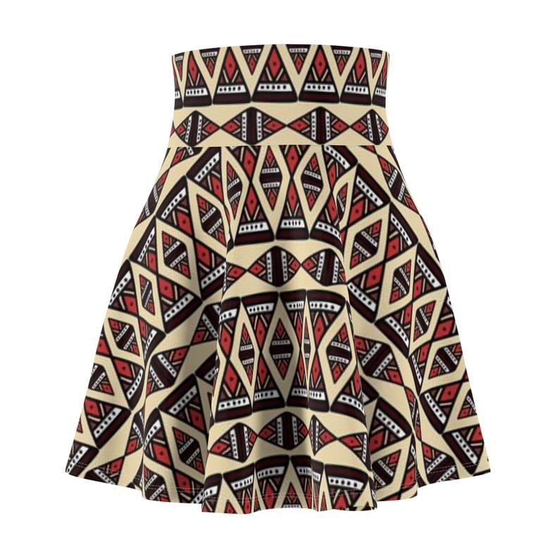 Tribal Pattern Skater Skirt Print Summer Skirt Etsy