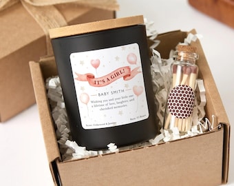 Gepersonaliseerde nieuwe babykaars, cadeau voor meisjes, cadeau voor nieuwe ouders of babyshower, aandenken aangepaste naam