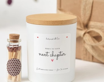 Vela personalizada Next Chapter con caja de regalo / Regalo de despedida, jubilación y graduación / Vela de recuerdo