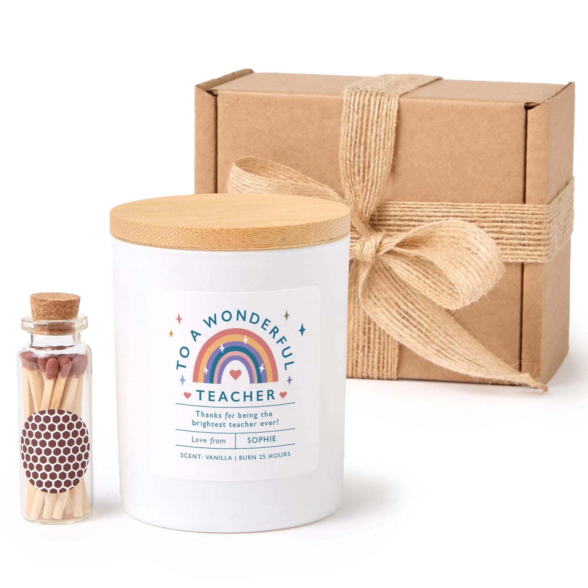 Personalized Teacher Appreciation Candle - Thank You Gift for Teacher ...