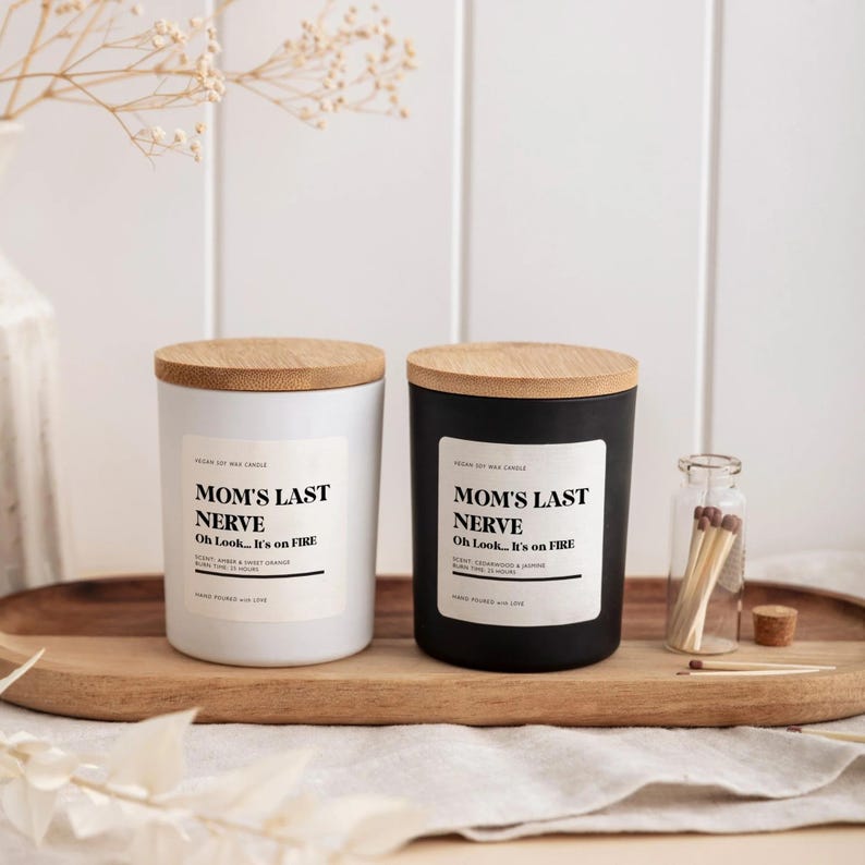 Funny Mom Candle Gift | Mom’s Last Nerve Candle | Oh Look It’s on Fire | Soy Wax Candle Gift Box | Mother’s Day Gift for Mom