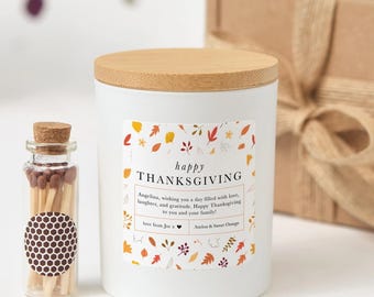 Happy Thanksgiving Kerze Geschenk | Soja Wachs Herbst Kerze | Erntedank Geschenk | Gemütliche Herbstkerze