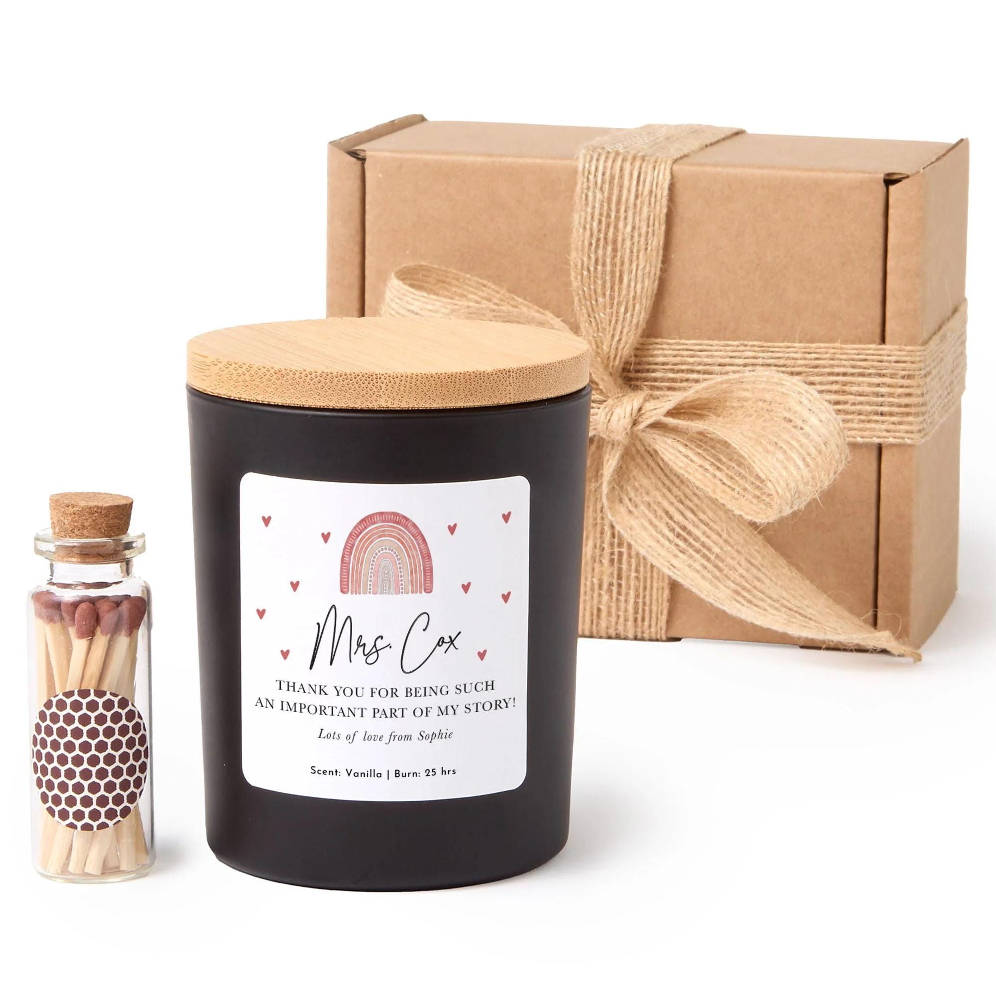 Personalized Teacher Thank You Candle, Custom Name Gift for Educator ...