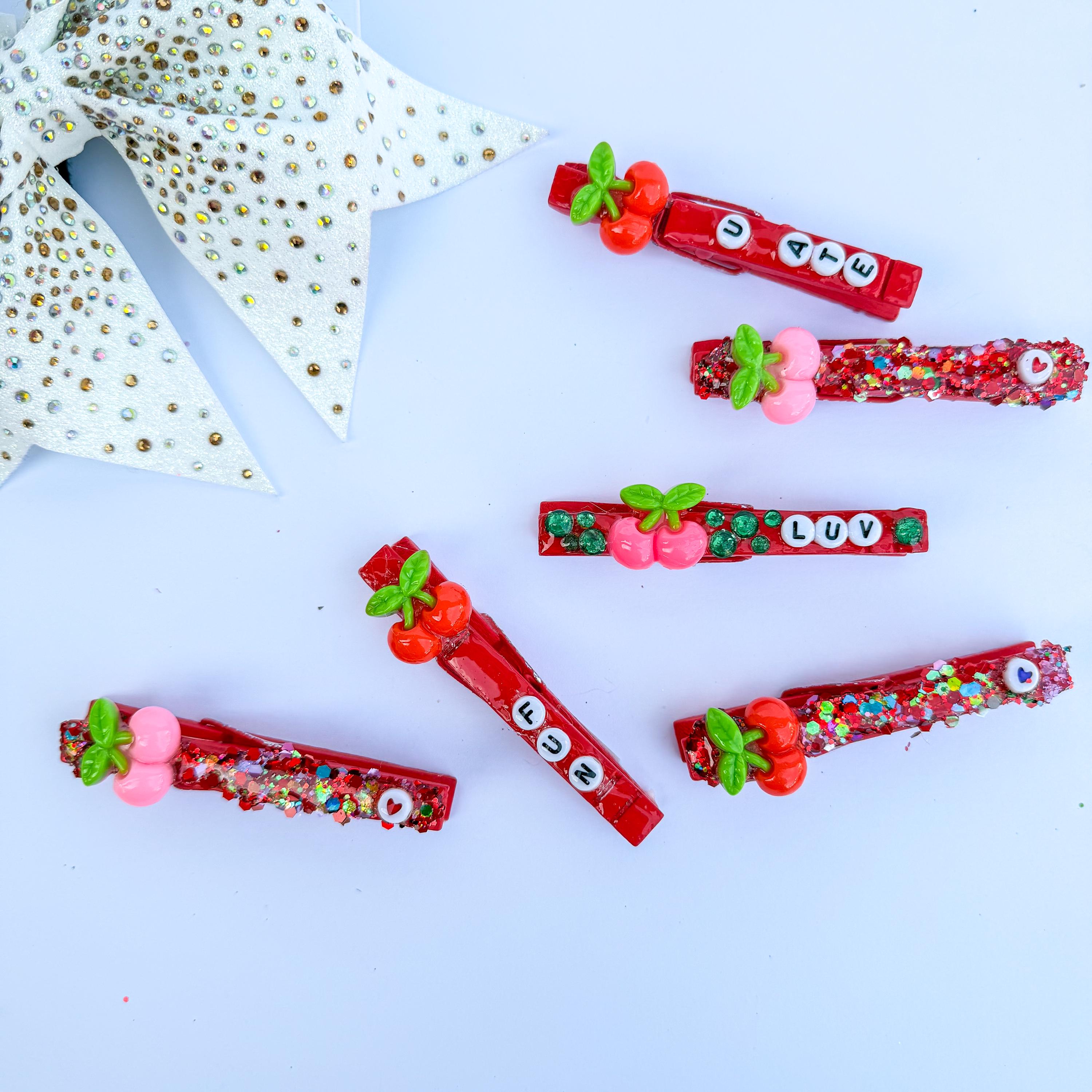Cherry Cheer Trading Pins – Bundle of 10 • Cheer Gifts • Cute Red