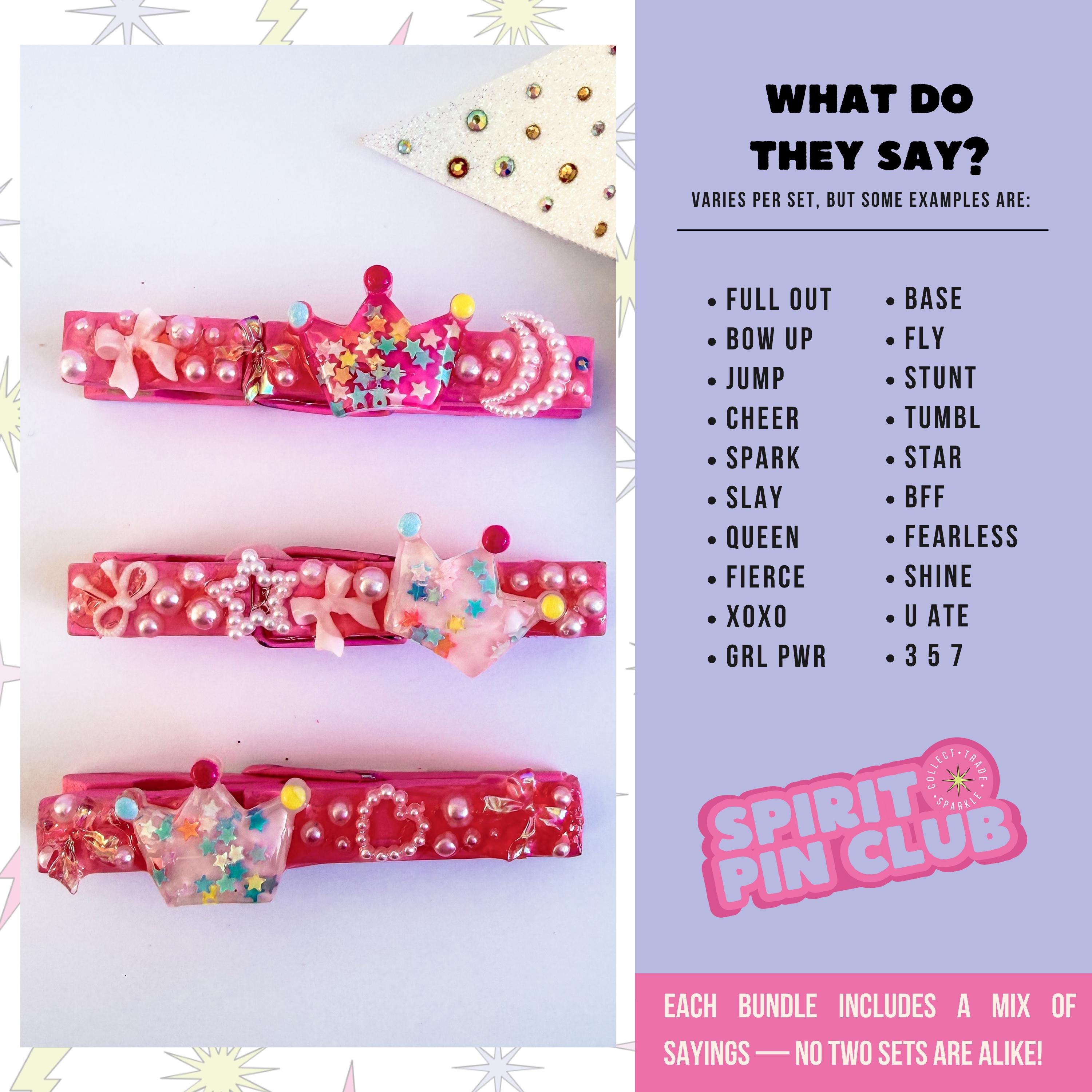 Queen Cheer Trading Pins – Bundle of 10 • Cheer Gifts • Sparkly Spirit ...