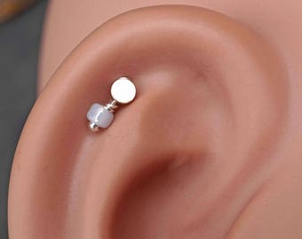 Round Rose Gold Cartilage Earring Piercing 16g