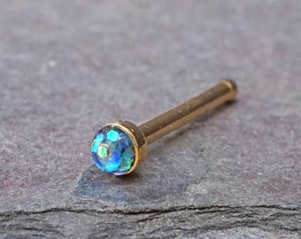 Black Gold Opal Nose Stud Gold Opal Nose Stud