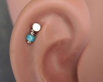 Round Gold Helix Cartilage Tragus Earring Piercing 16g