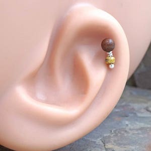 Cherry Rosewood Wood Cartilage Earring Tragus Helix Piercing