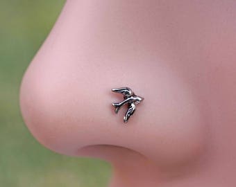 Bird Nose Ring Nose Stud Sparrow